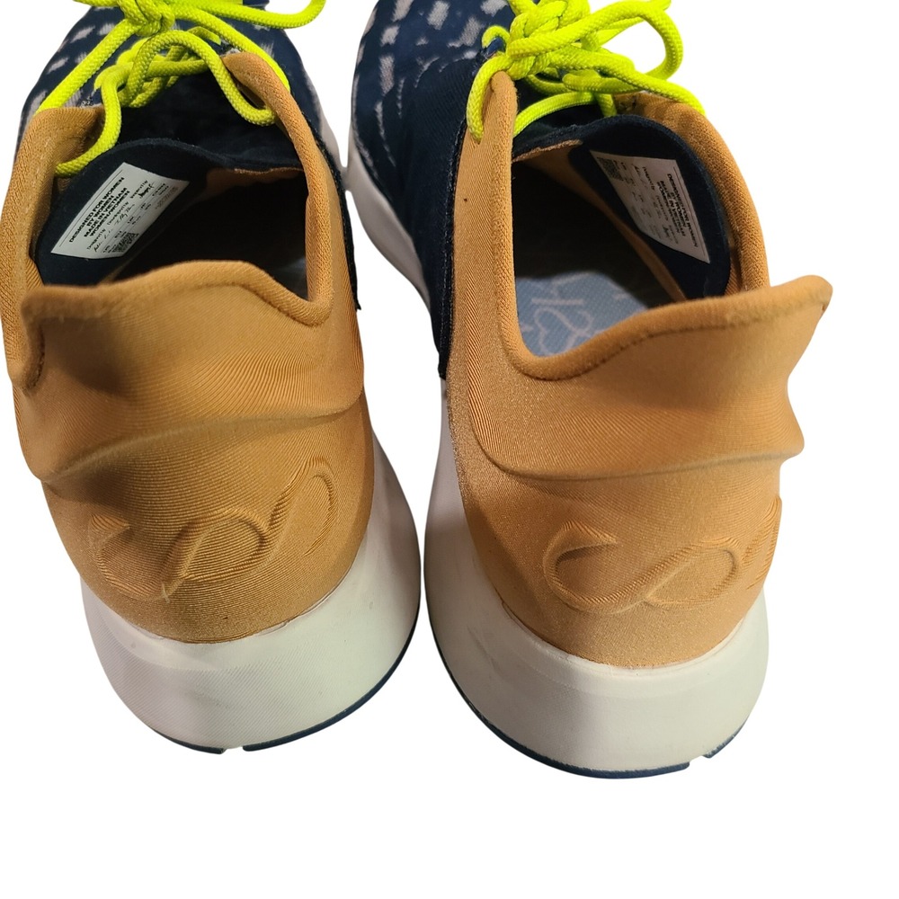Saysh One Womens 8.5 Running Shoes‎ Navy Mustard Yellow Neon Laces Allyson Felix - Picture 10 of 13